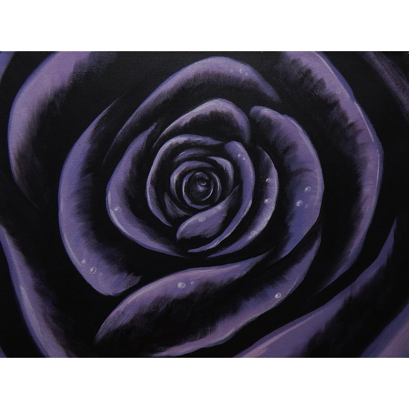 «Purple Rose» par Ed Capeau - impression, H 18 po x l 24 po, Sans mat, Toile tendue