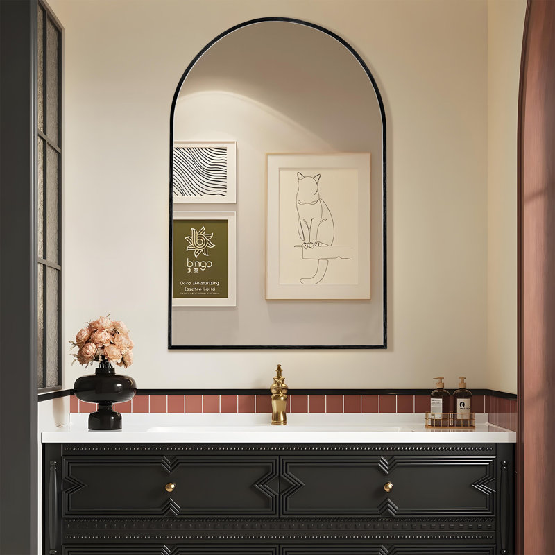 Miroir de salle de bain Juny, Noir, 1