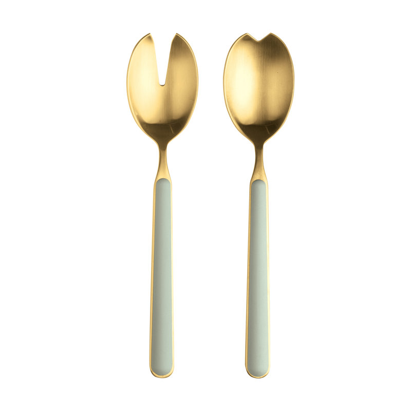 Couverts à salade en acier inoxydable Fantasia Ice Oro, Sauge