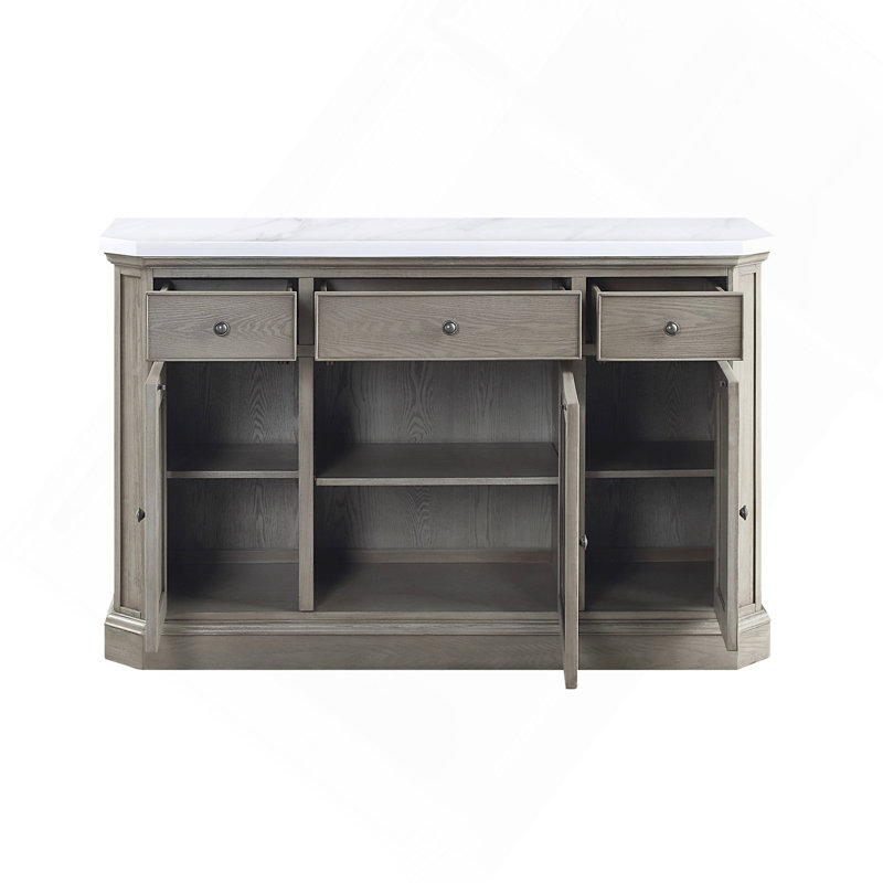 Server Zumala Marble Top & Weathered Oak Finish