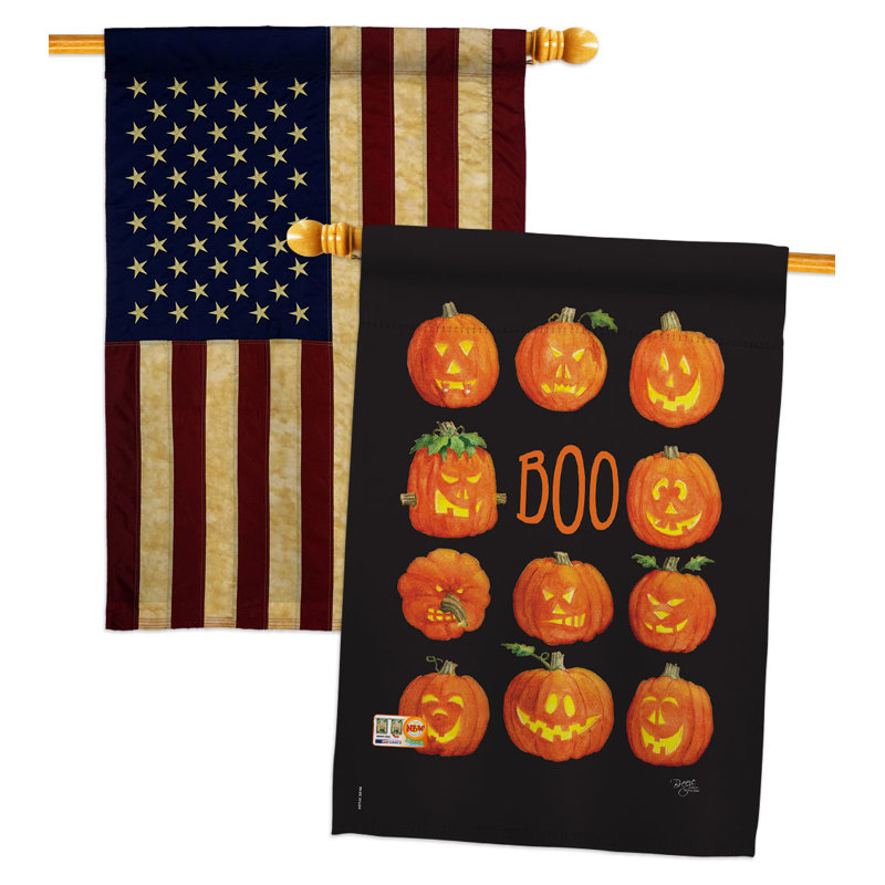 Double Sided 40 in. H x 28 in. W Polyester Halloween House Flag