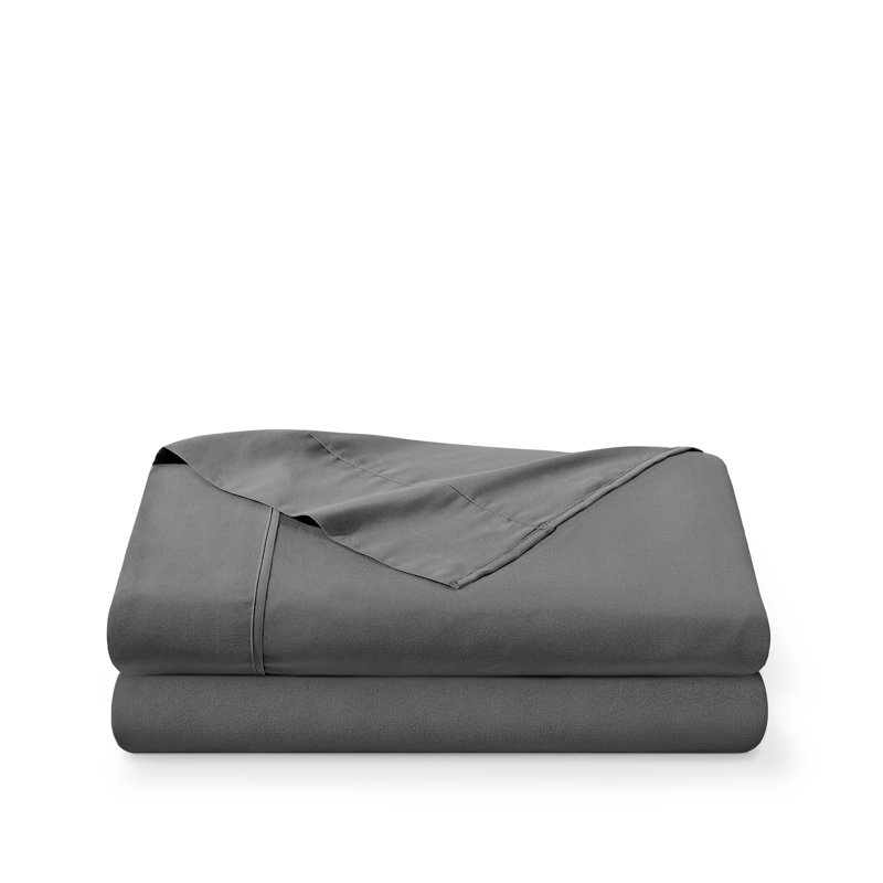 Microfiber Flat Sheet, Twin/Twin XL Flat Sheet, Gray
