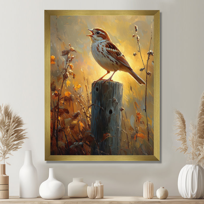 Somer - Animaux, art mural, salon, H 20 po x l 12 po, Picture Framed, Doré