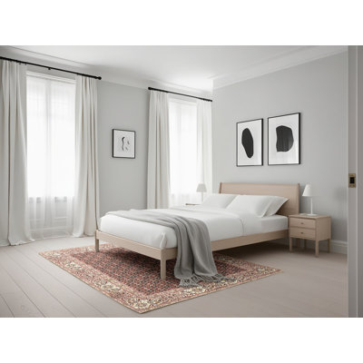 Tapis beige/rouge traditionnel