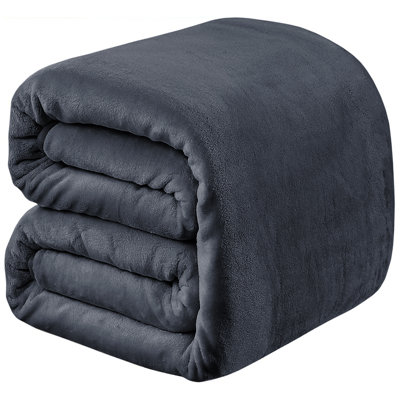 Soft & Cozy Faux Fur Reversible Fleece Throw Blanket 