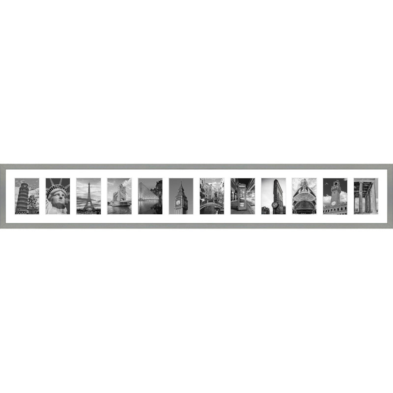 Lashera Wood Picture Frame with Mat, Light Grey