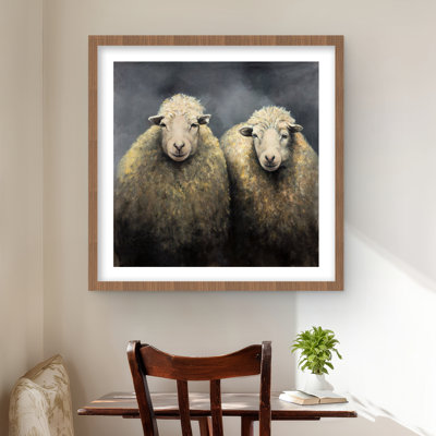 Wool Sheeps - Beige, reproduction encadrée mate pour la décoration intérieure