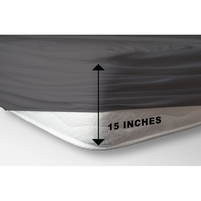 Ensemble de draps 100% satin de coton Morrison 500, Double, Gris, 500