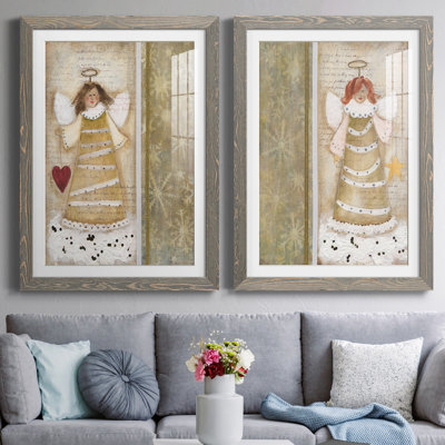 «Cloud Angel with Heart», ensemble de 2 peintures