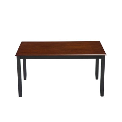 Pemberly Row Shaker Style Rubberwood Dining Table for 6 in Black and Cherry