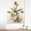 Minimalisme beige et vert Cactus I - Cactus horloge murale moderne-2117837714