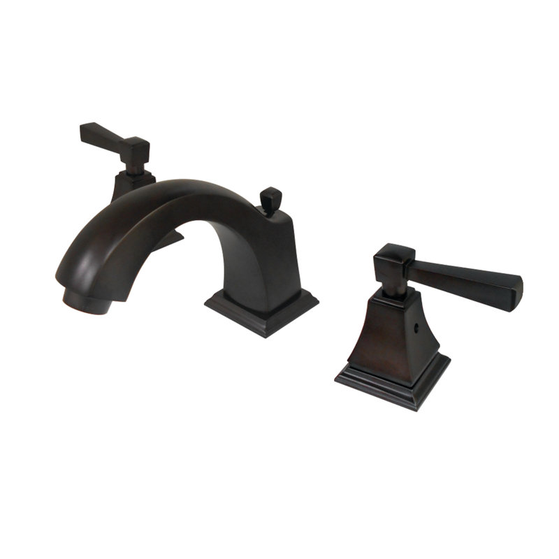 Kingston Brass Concord Two-Handle 3-Hole Deck Mount Widespread Bathroom Faucet with Brass Pop-Up Drain