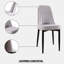 De 2 chaises de salle à manger de cuisine, revêtement en cuir de polyuréthane, coussins épais, pieds en métal noir, 2 chaises grises élégantes au design gris avec pieds-418601025