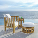 3 Piece Chair & Ottoman Set Seating Group with Sunbrella Cushions