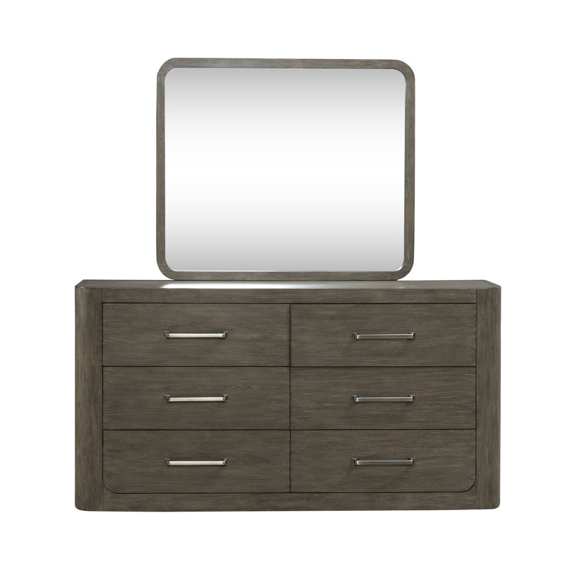 Ensemble de lit, commode et miroir Shaly, Très grand, 4 Pcs: Bed, 2 Dressers, Mirror