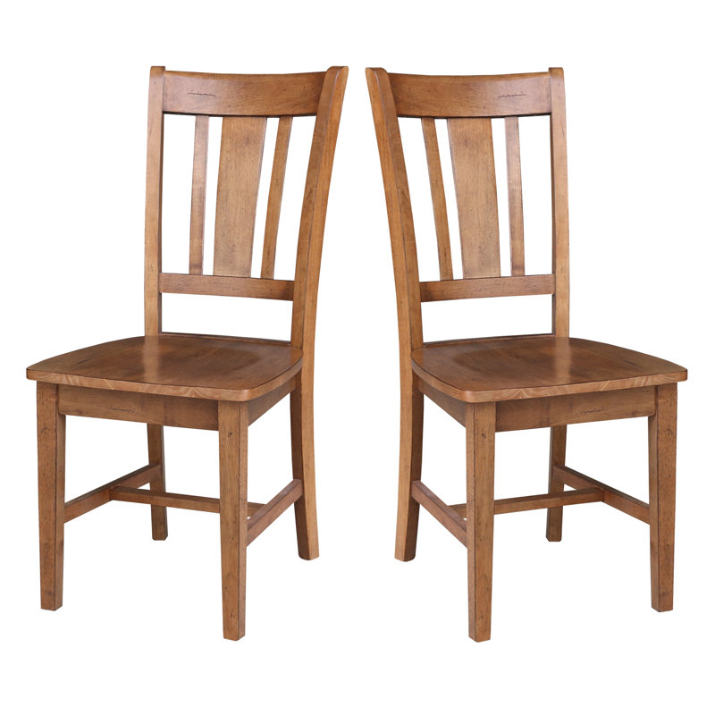 Evalyn Solid Wood Side Chair, Distressed Oak