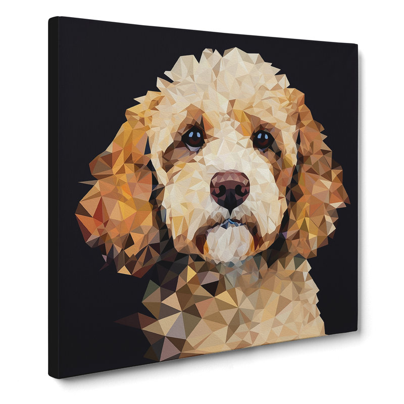 Cockapoo Geometric No.1 - Wrapped Canvas Print, 50cmH x 50cmW