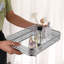 Perfume Mirror Vanity Tray, Hollow-Carved Jewellery And Makeup Organizer For Dresser And Bathroom Countertop
