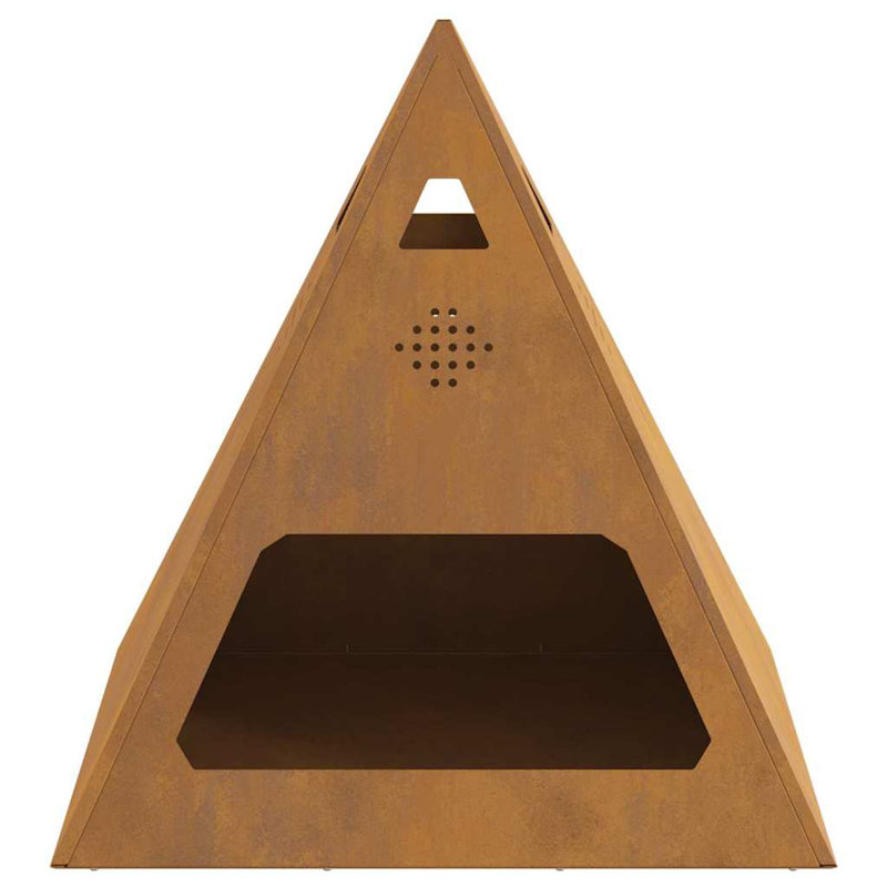 Camping Fire Pit, 51cm H x 50cm W x 50cm D, Brown