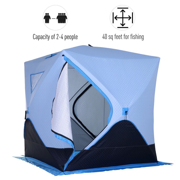 Outsunny Portable 4-Person Ice Fishing Tent Shelter with