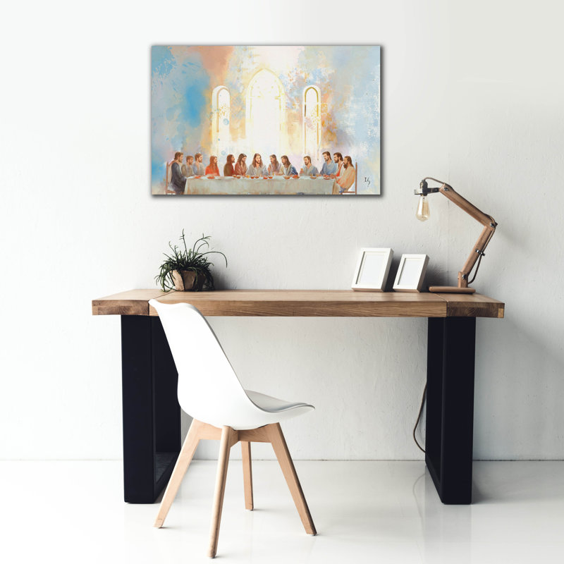 Art mural sur toile «The Last Supper - Last Gathering» par Winston Porter, H 26 po x l 40 po x P 1,5 po