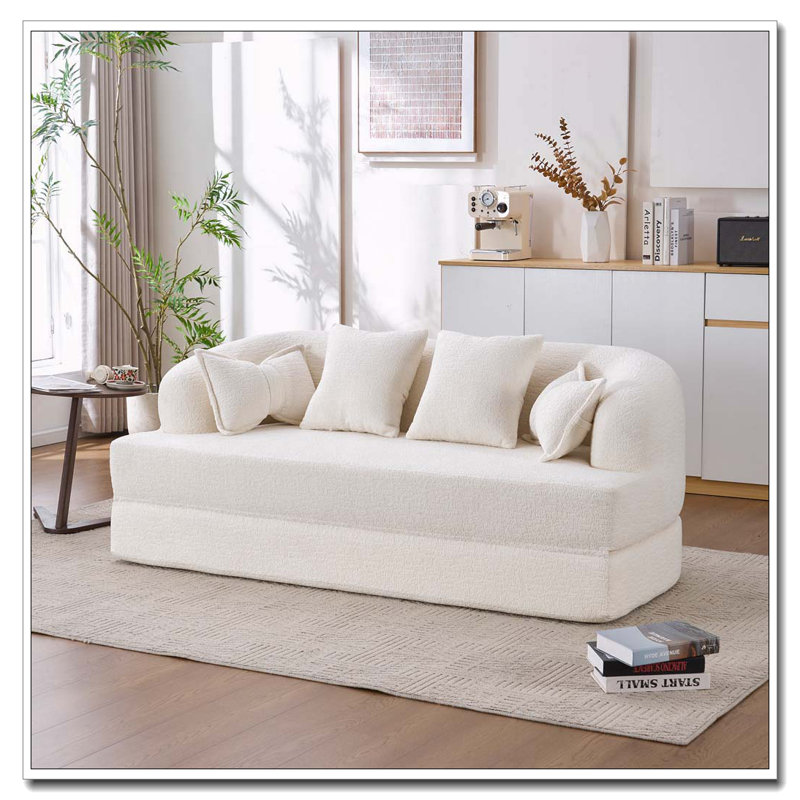Canapé-lit pliant 70 po 2 en 1, Blanc