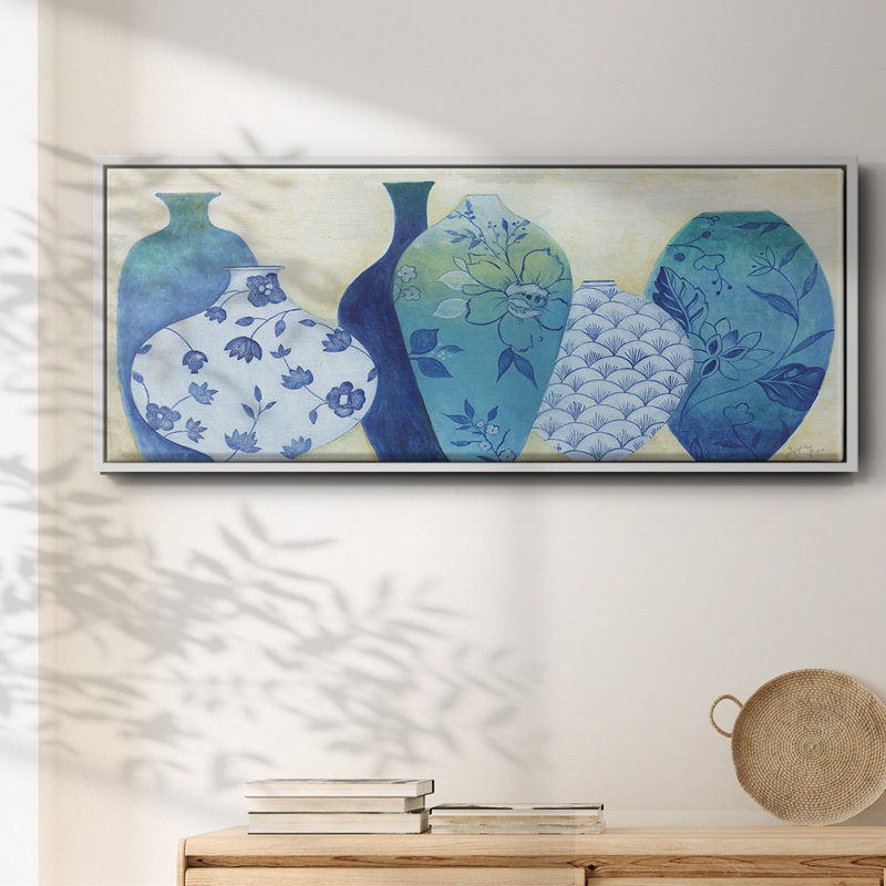 Chinoiserie Home - Toile encadrée, H 8 po x l 20 po