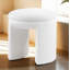 Tabouret/banc d'appoint rond en tissu Teddy de style contemporain, 1 pièce, design principal pour le salon-1013822705