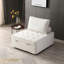 Canapé-lit à accoudoirs polyvalent en tissu de lin (beige)