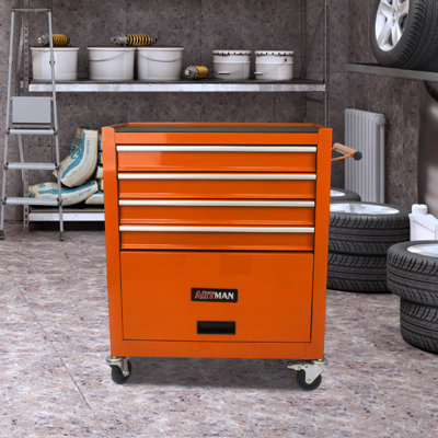 24.25'' W 4 -Drawer Steel Bottom Rollaway Chest with Wheels