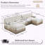 Canapé modulaire en velours 4 places avec capitonnage Chesterfield et jupe à pampilles-1392372577