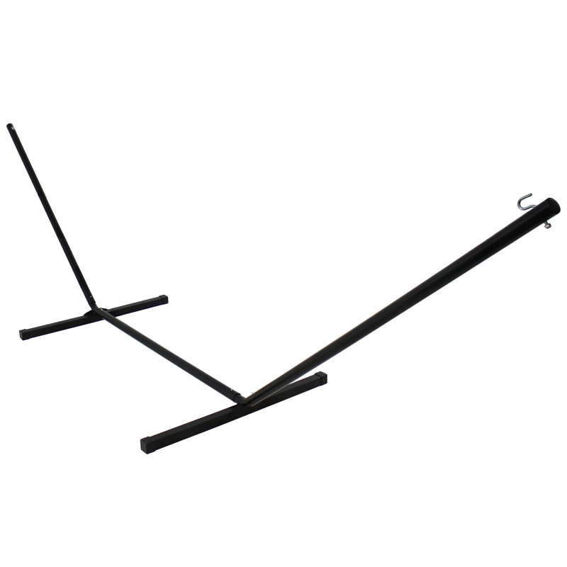 Support pour hamac en acier thermolaqué d'une capacité de 400 lb Maeve - 15 pi - noir, Noir, H 48 po x l 48 po x P 180 po