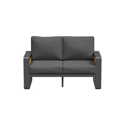 Outdoor Aluminum Patio Loveseat With Cushions