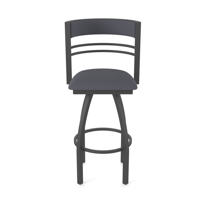Hunter Swivel Stool, Tabouret de bar (siège d'une hauteur de 30 po), Vinyle - Tempête de galop, Étain