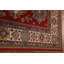 Tapis rouge / bleu / brun en laine noué à la main de conception unique 6 pi 6 po x 9 pi 11 po New Age