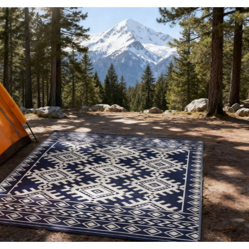 Tapis réversible, tapis d'extérieur pour la décoration, Rectangle 9 pi x 12 pi