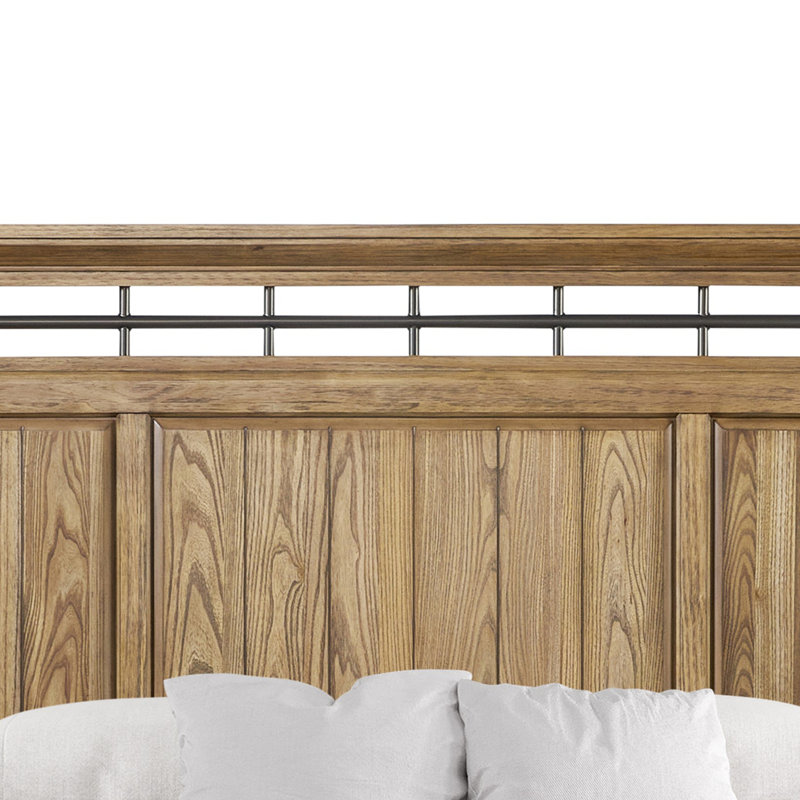 Panel Bed w/ Bench - Caramel Finish, King