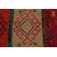 Tapis rouge / beige / noir en laine fabriqué à la main Kilim