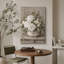 Œuvre crème pivoine crème dans une urne rustique, images de chambre à coucher, impression sur toile encadrée-132063911-132063917