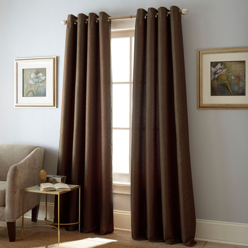 Rawson Semi Sheer Curtain, 54" W x 84" L, Coffee