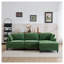 Canapé modulaire 103,15 po avec jupe à volants amovible en chenille verte