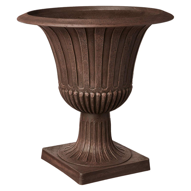 Chocolate Medium Recycled Plastic Urn Planter for Indoor/Outdoor