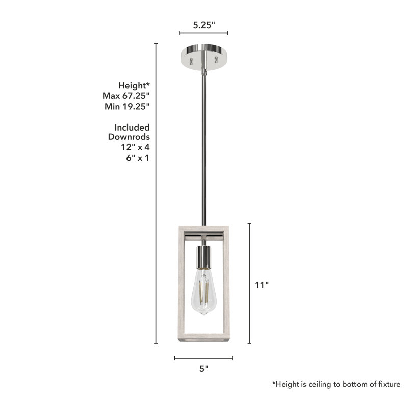 Chrome Distressed White Glass LED Mini Pendant Light