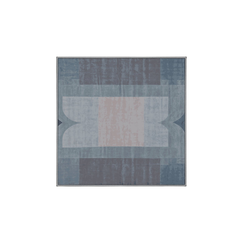 Machine Washable Gray Area Rug, Square 7'