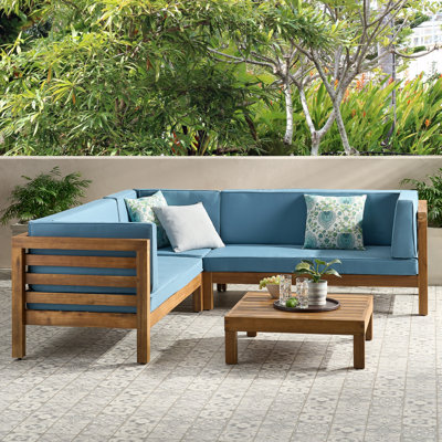 Adharsh 4 Piece Sectional Seating Group with Cushions