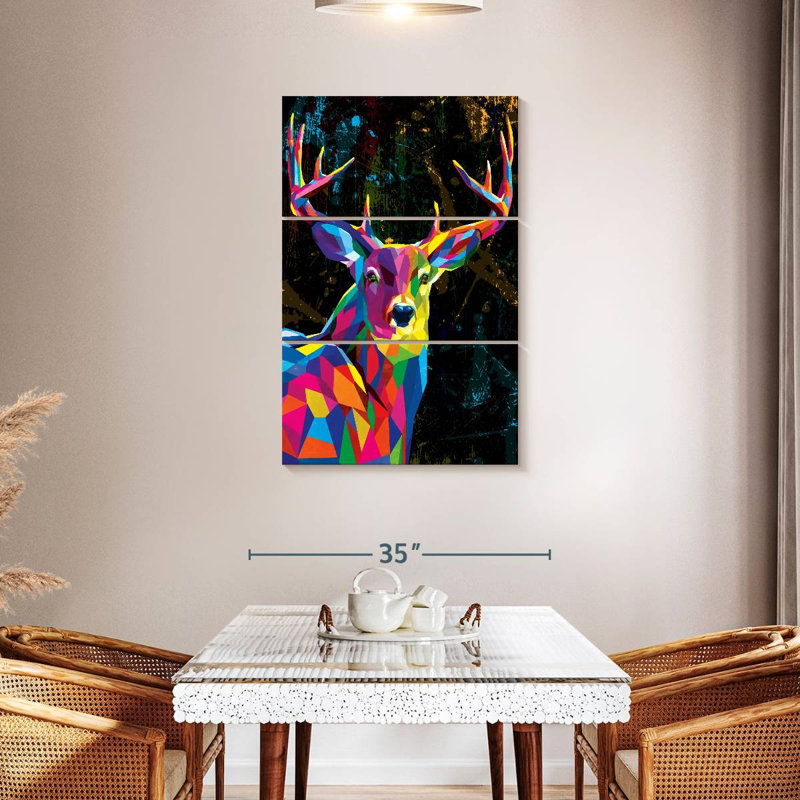 Buck de couleur géométrique Brampt, H 45 po x l 28 po