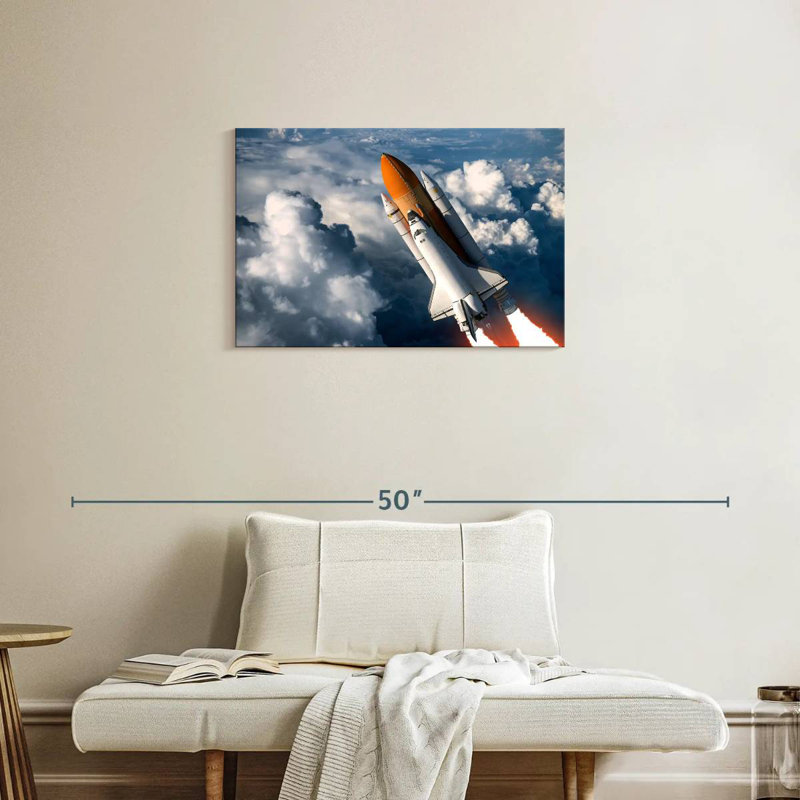 Oberle Cloudy Space Shuttle Flight, 20" H x 30" W