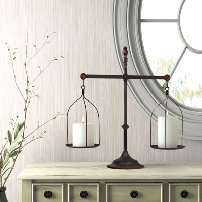 Pèse-personne décoratif décoratif en métal avec faîteau d'oiseau vieilli