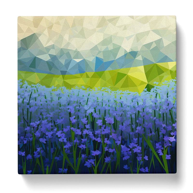 Bluebell Field Geometric - No Frame Print, 50cm H x 50cm W x 3cm D