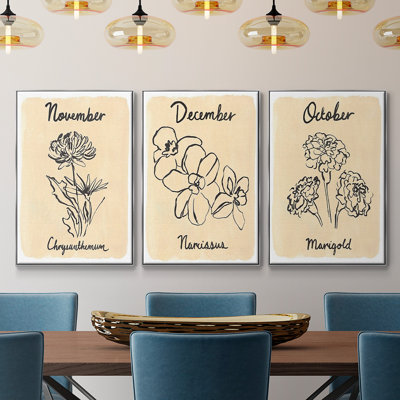 " Birth Month X " 3 - Pieces
